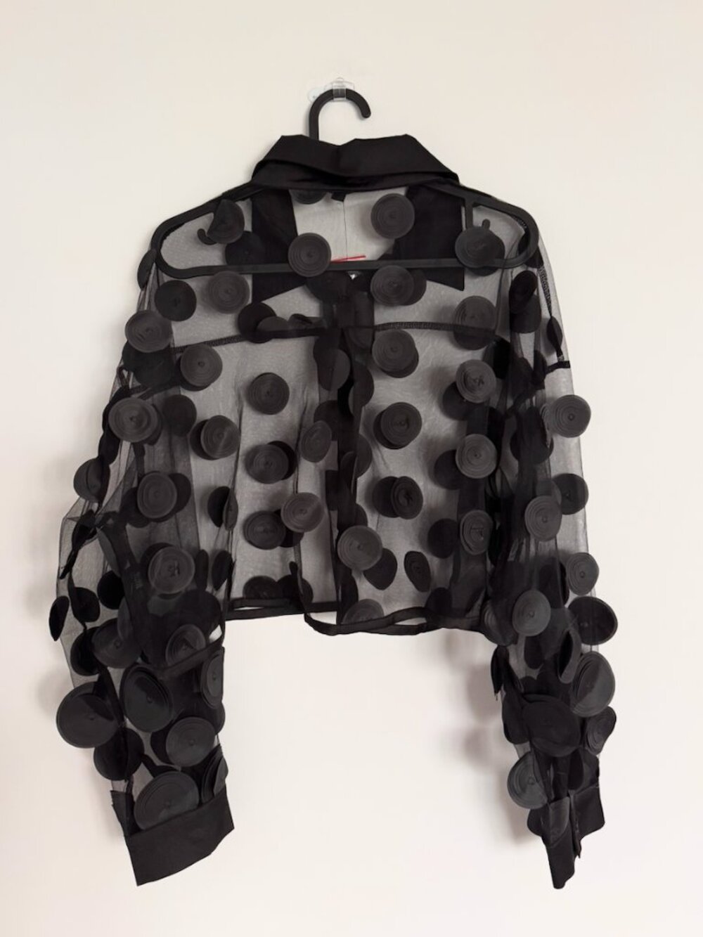Fashion Nova See My Spot Mesh Polka Dot Crop Top NWT Size Large - Picture 6 of 7